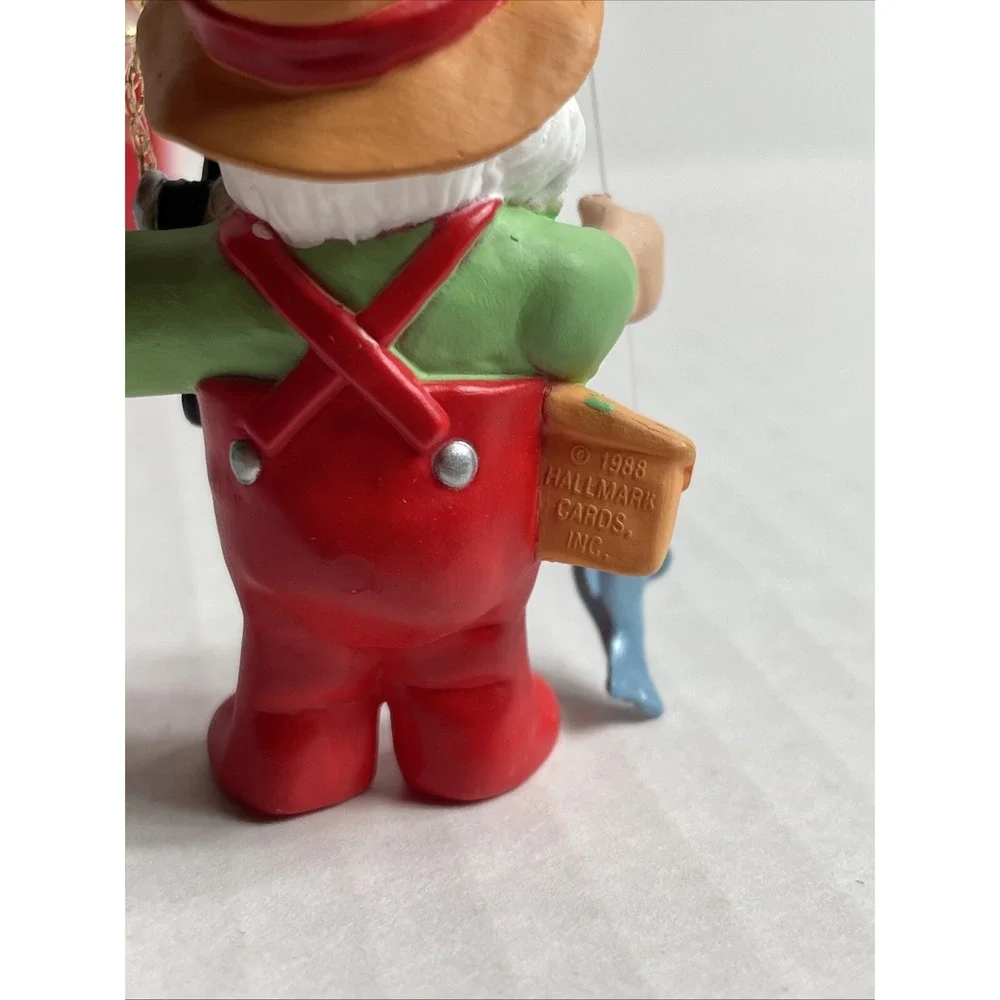 Vintage HALLMARK SANTA GONE FISHING Christmas Keepsake Ornament 1988 in Box